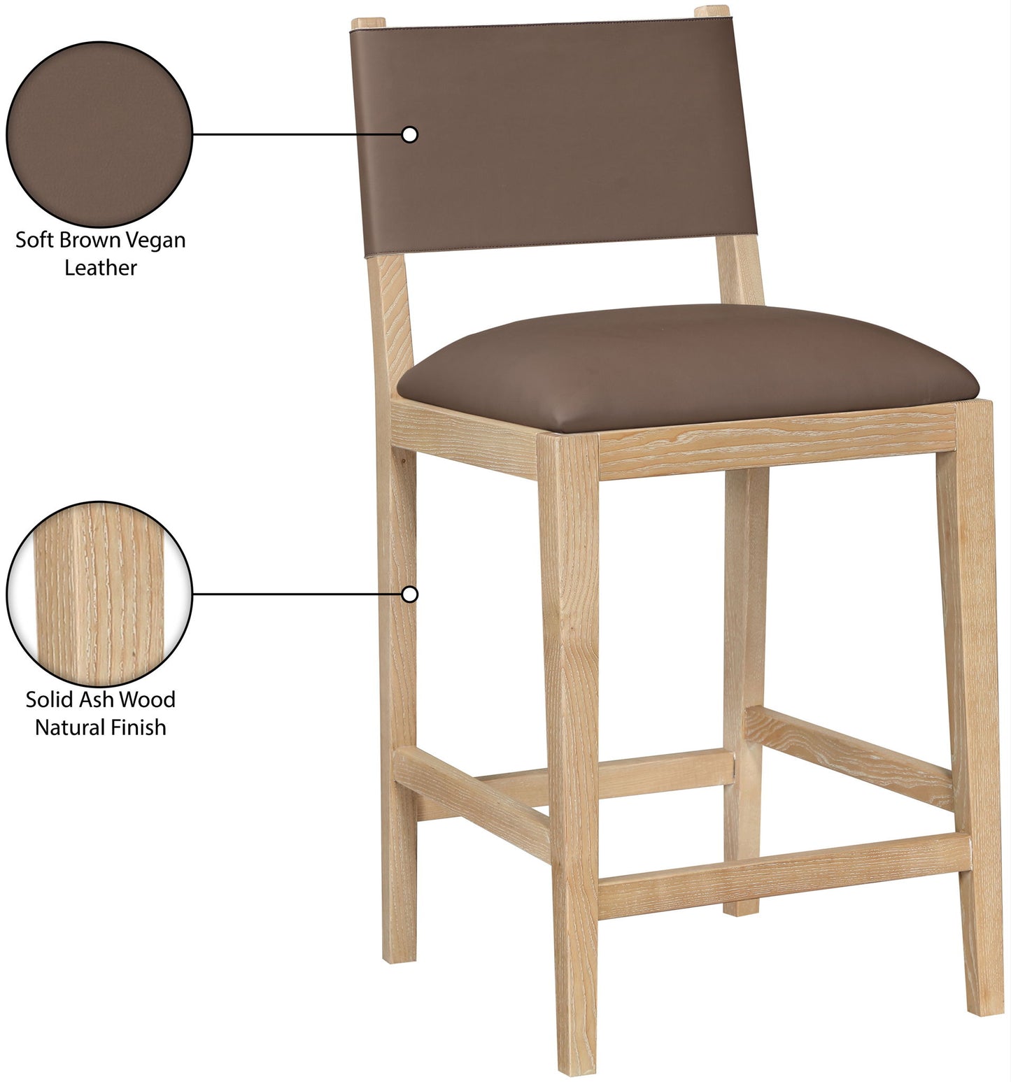 Avon - Vegan Leather Counter Stool
