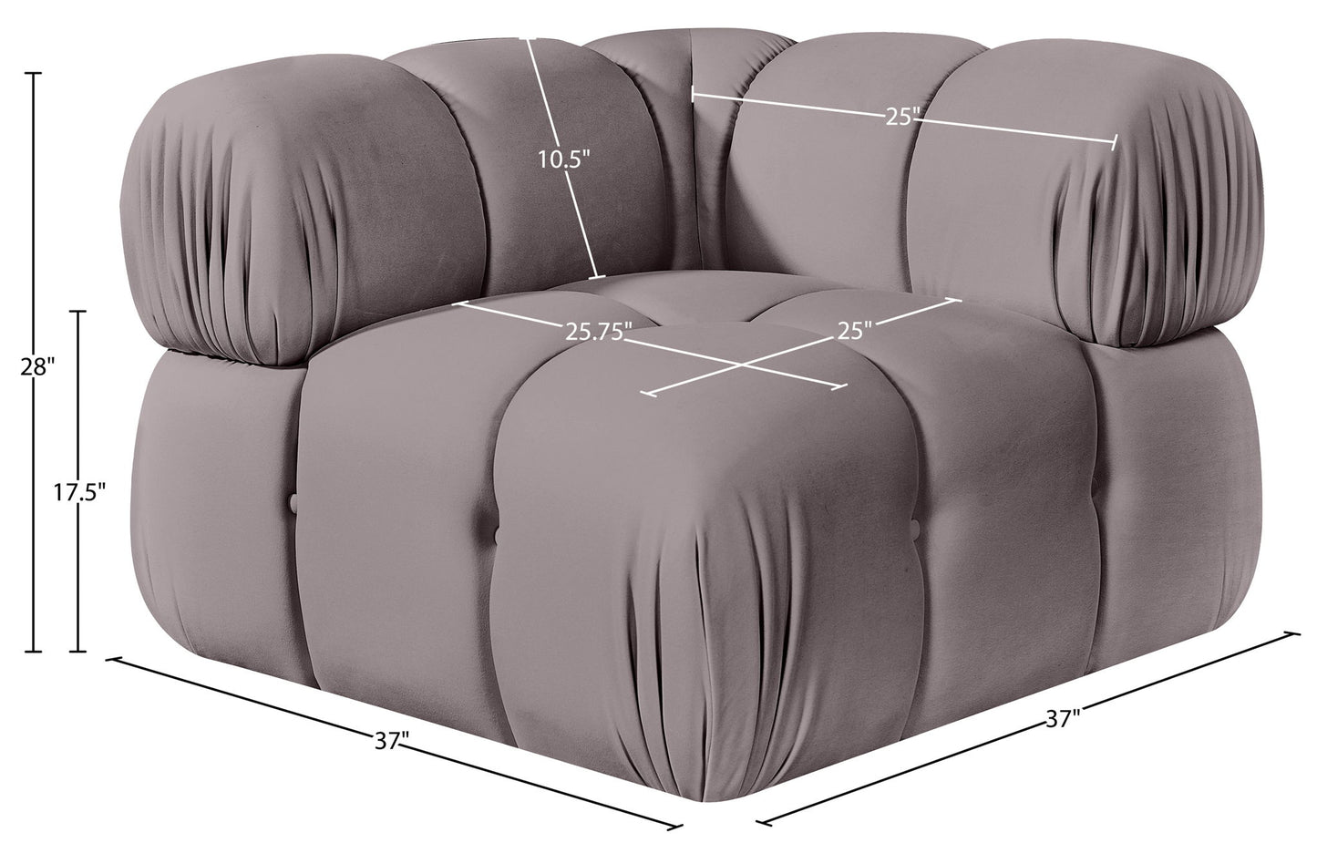 Orin - Velvet Performance Fabric Upholstered Modular Corner Chair
