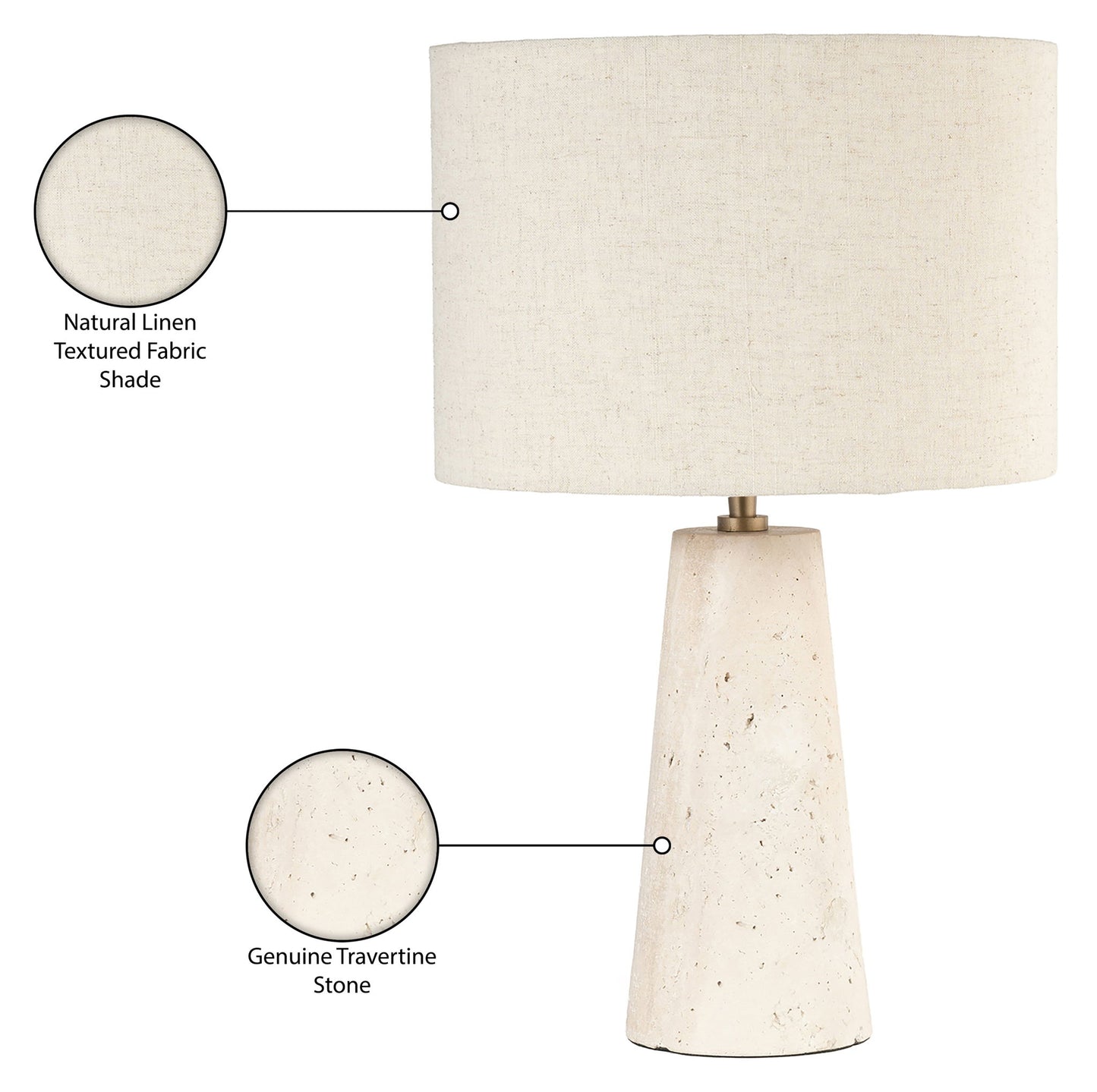 Dolomia - Base And Linen Textured Fabric Shade Table Lamp