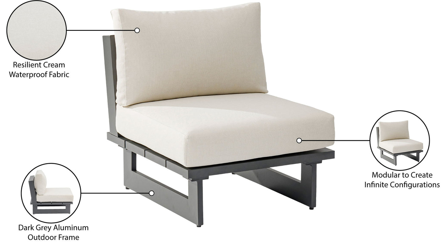 Maldives - Water Resistant Outdoor Patio Armless Chair With Gray Frame