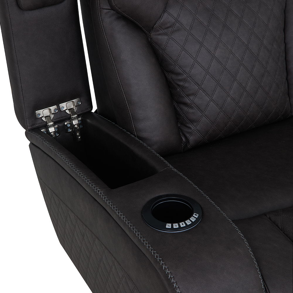 Wendell - Power Motion Recliner With Storage, USB & LED - Dark Gray