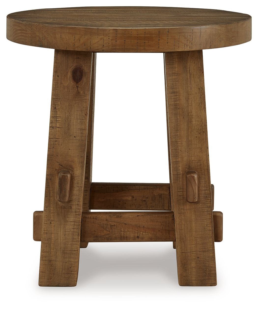 Mackifeld - Round End Table - Warm Brown