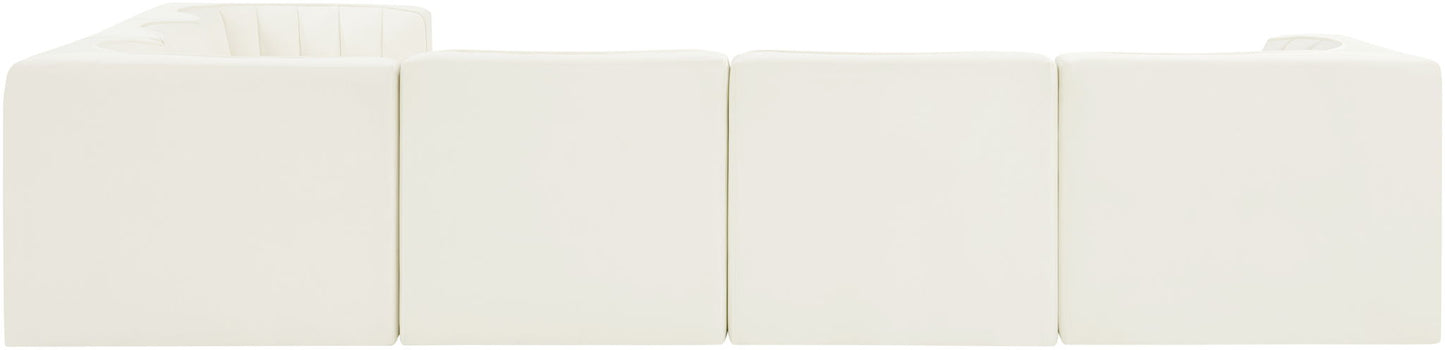 Rummi - Velvet Performance Fabric Upholstered 6 Piece Modular Sectional