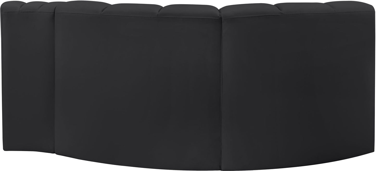 Arc - Faux Leather 3 Piece Modular L-Shaped Sofa
