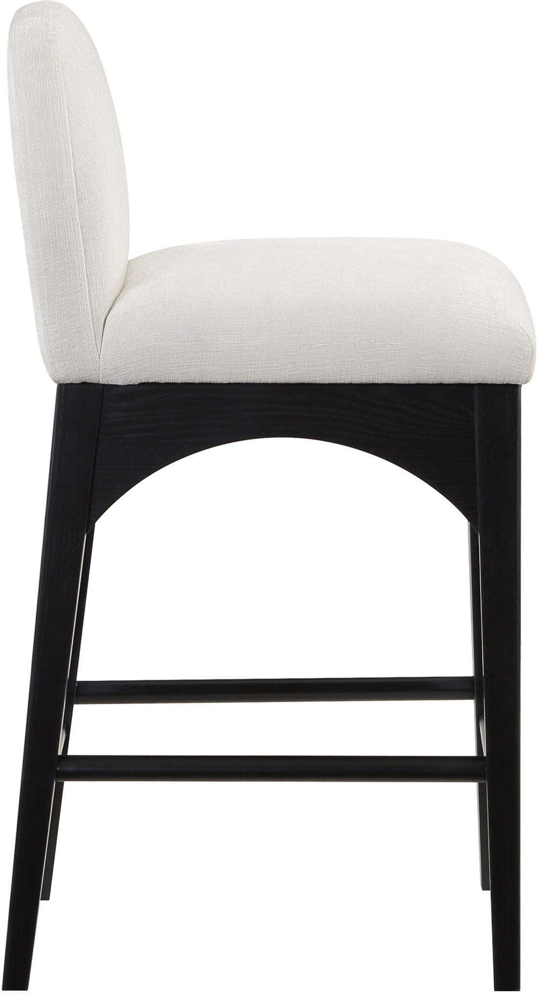 Waldorf - Chenille Stool With Black Legs