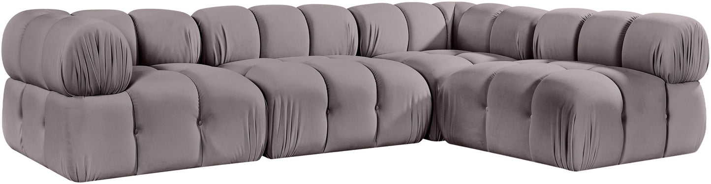 Orin - Fabric Velvet 4 Piece Modular Sectional