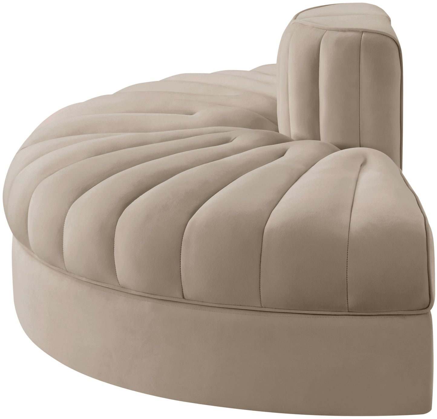 Rummi - Velvet Performance Fabric Upholstered 2 Piece  Rounded Modular Loveseat