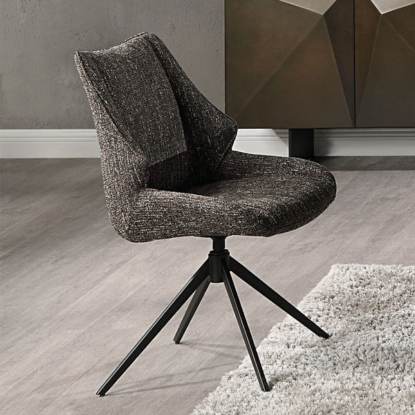 Malika - Side Chair With Swivel (Set of 2) - Brown Chenille