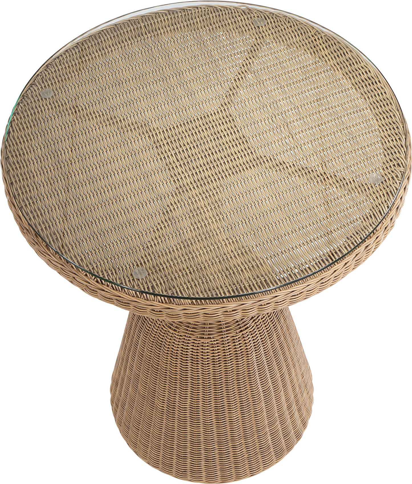 Seacrest - Tempered Glass Top And Wicker Outdoor Patio Counter Height Table