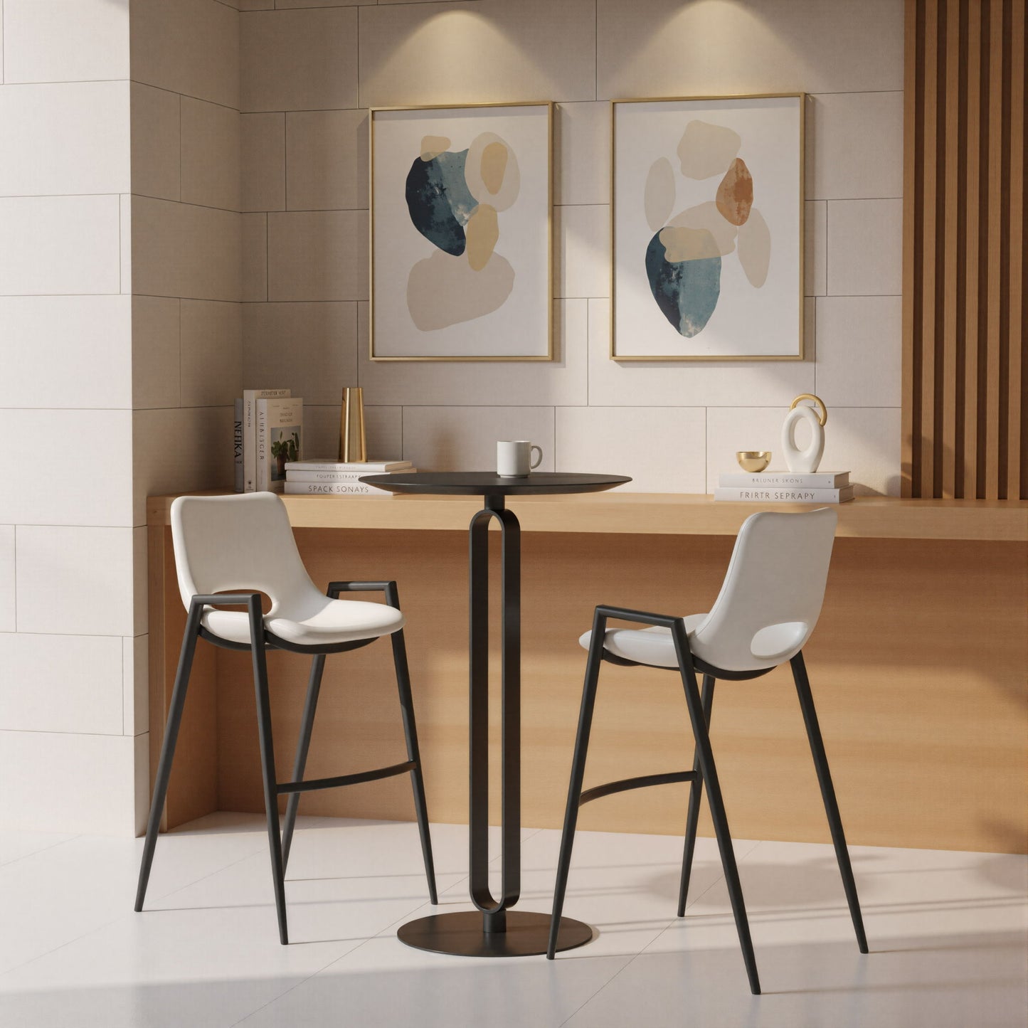 Desi - Bar Chair With Black Legs (Set of 2)