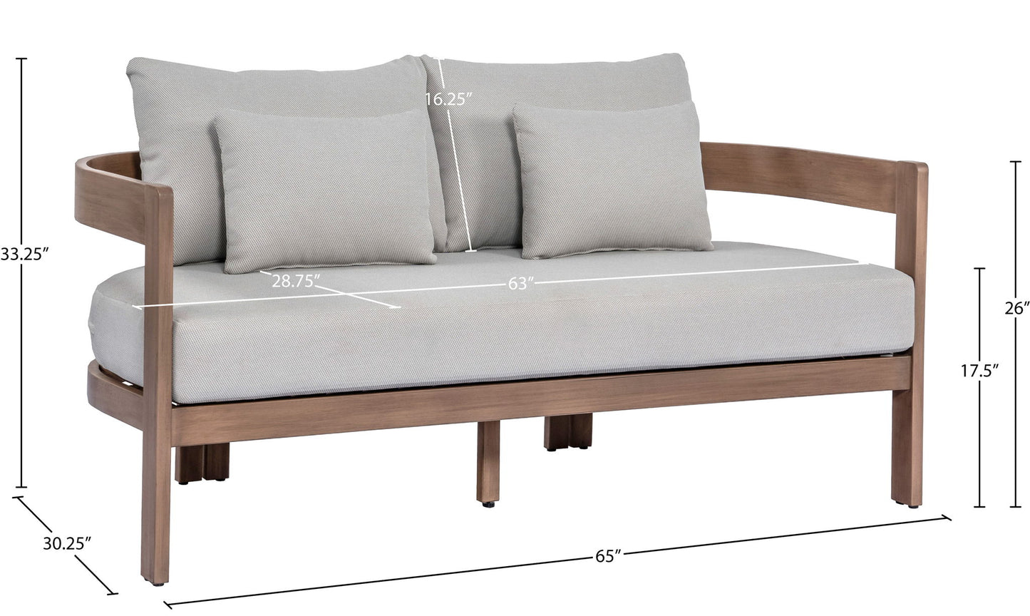 Newport - Water Resistant Fabric 65" Upholstered Outdoor Patio Loveseat
