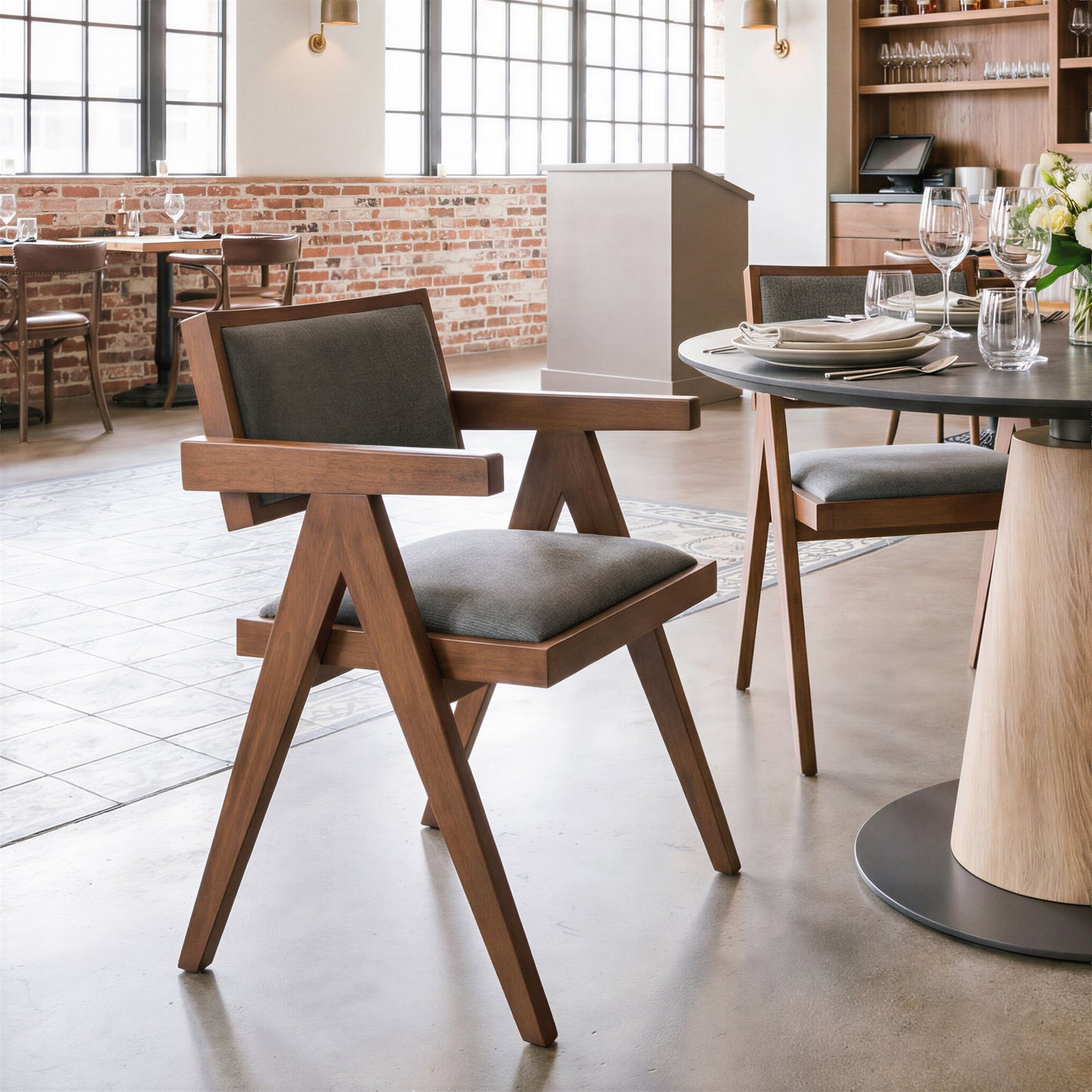 Delhi - Dining Chair (Set of 2) - Gray / Walnut