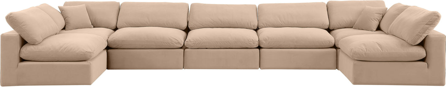 Comfy - 7 Piece Velvet Modular Armless Sectional