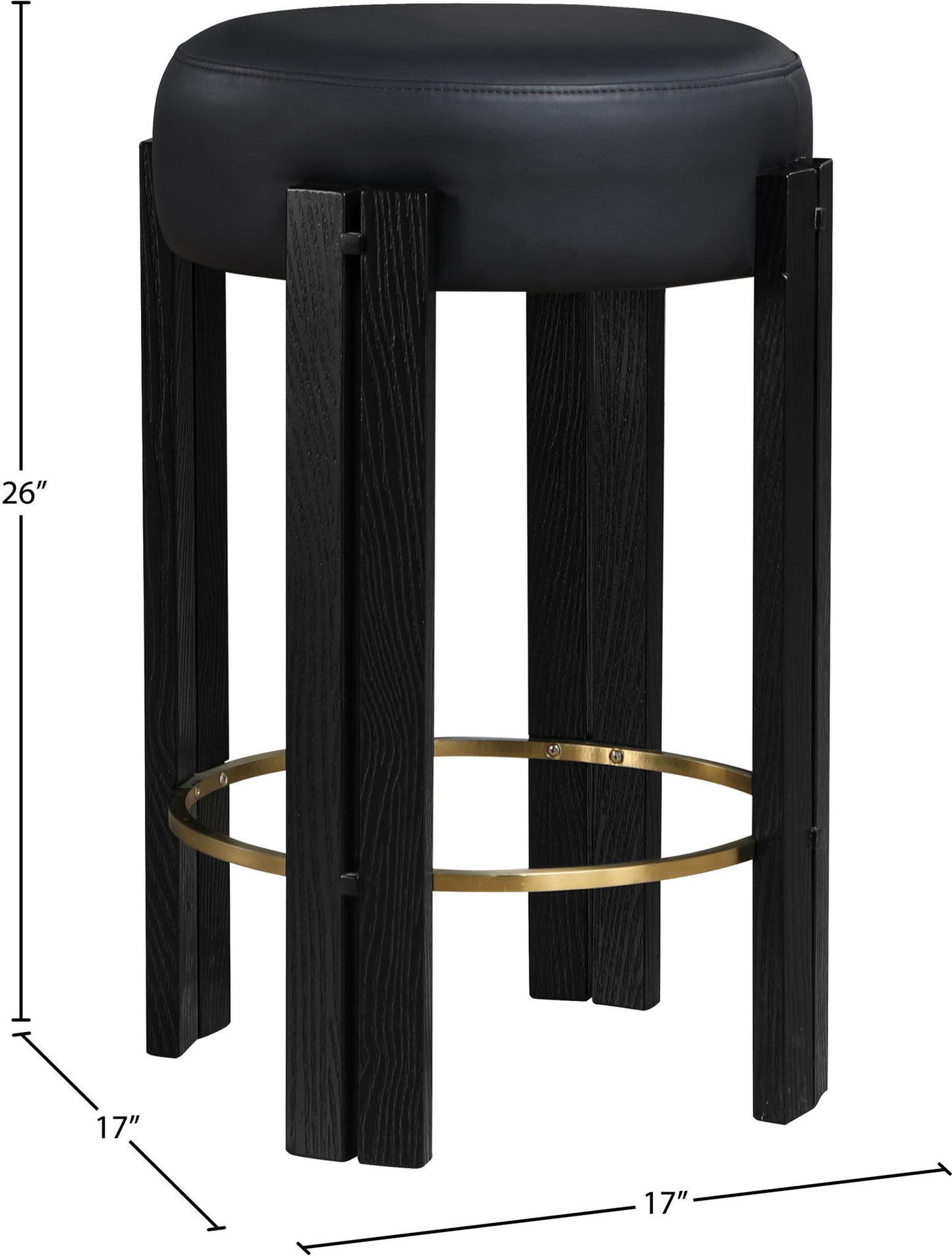 Harrison - Counter Stool With Black Legs