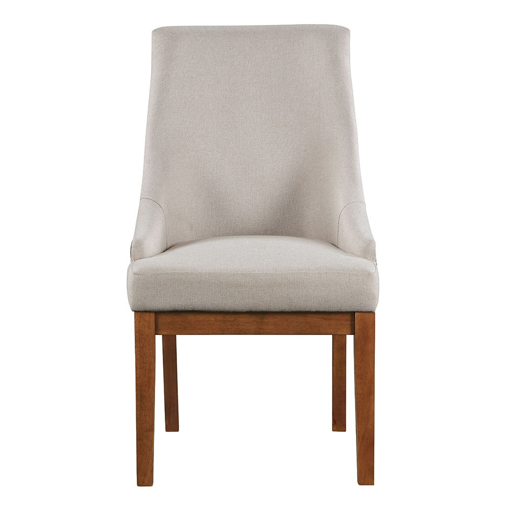 Gilsea - Fabric & Synthetic Leather Side Chair (Set of 2) - Beige & Brown Finish