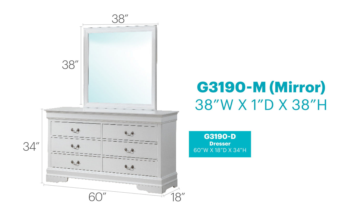 Glory Furniture - Louis Phillipe - Dresser