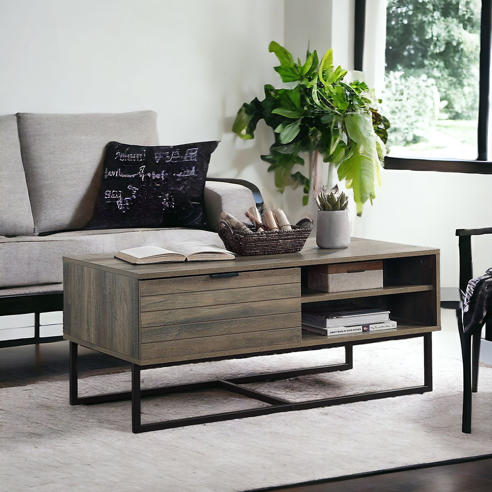 Homare - Coffee Table - Rustic Oak & Black