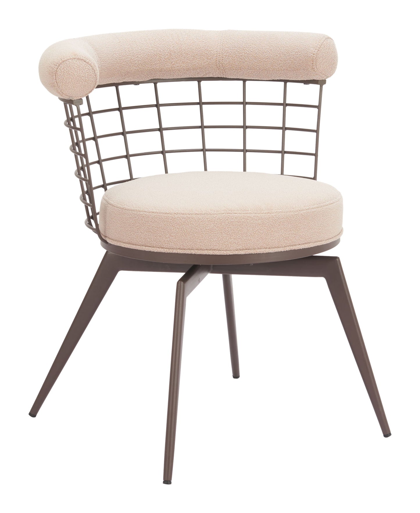 Saku - Swivel Dining Chair - Beige / Brown