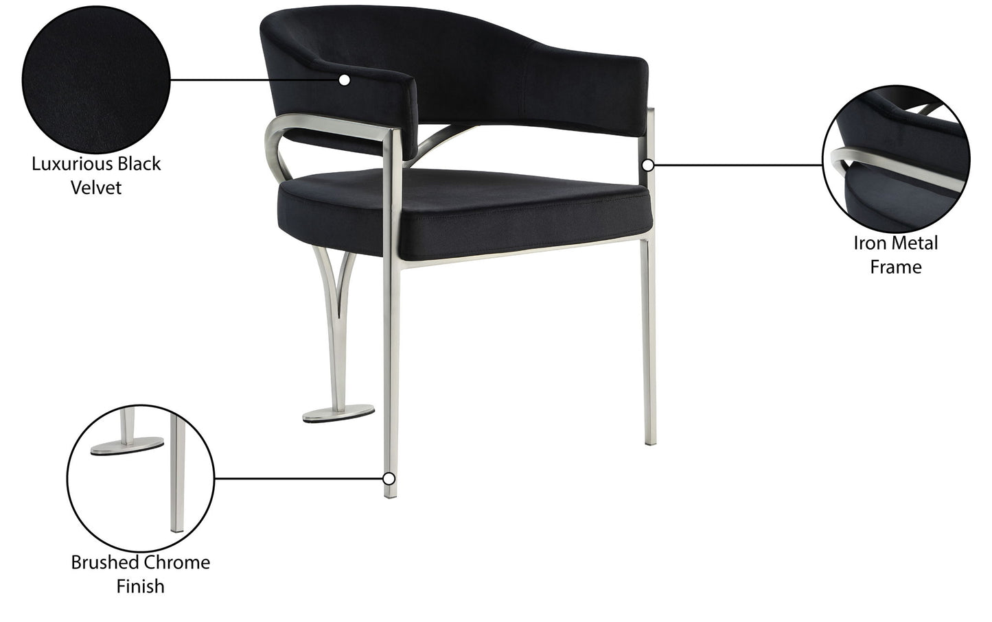 Madelyn - Dining Chair (Set of 2) - Brushed Chrome