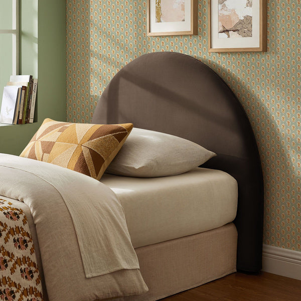 Modway Resort Performance Velvet Arched Headboard - Twin, Chocolate Brown