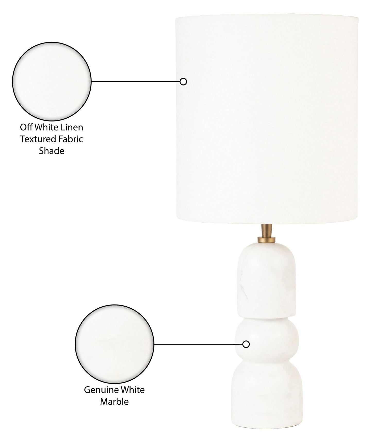 Paros - Base And Linen Textured Fabric Shade Table Lamp