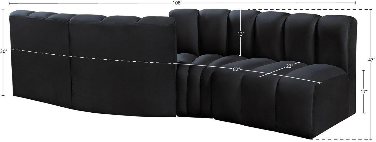 Arc - Velvet 4 Piece Sofa