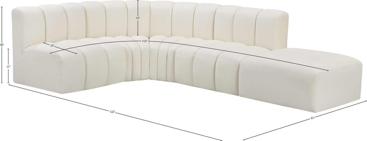 Arc - Faux Leather 5 Piece Corner Modular Sofa