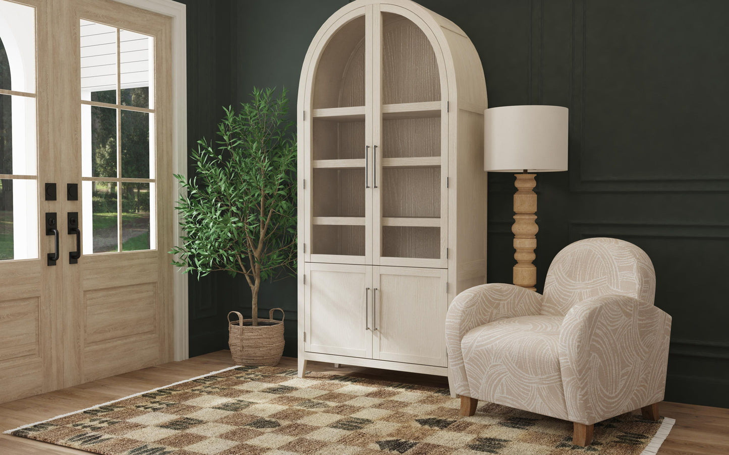 Helford - Floor Lamp - Light Brown / White