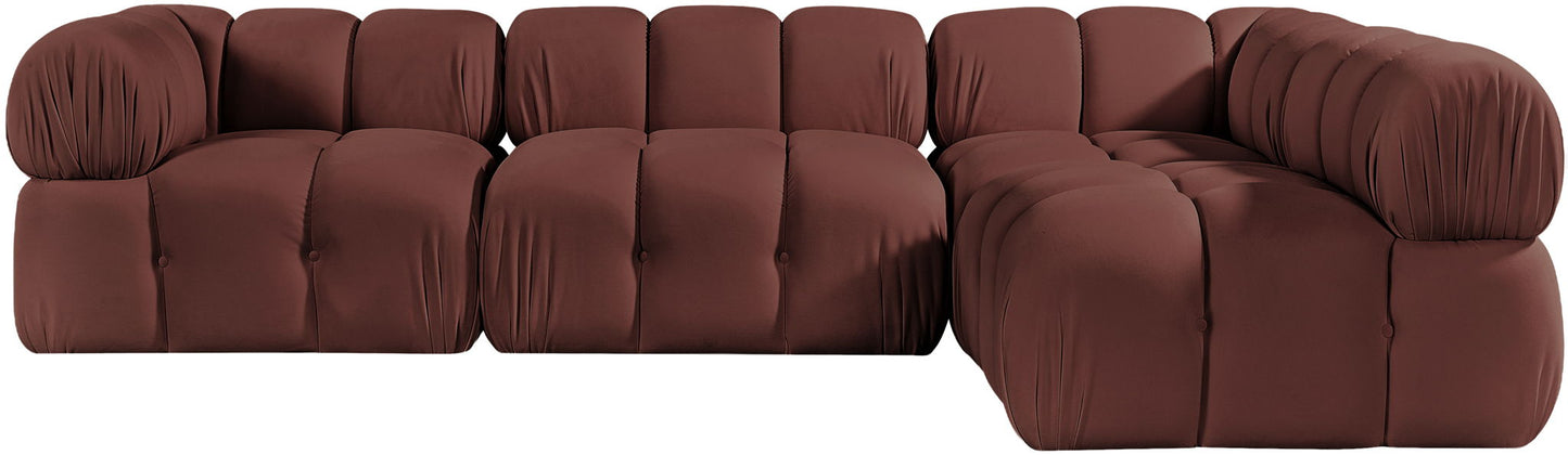Orin - Fabric Velvet 4 Piece Modular Sectional