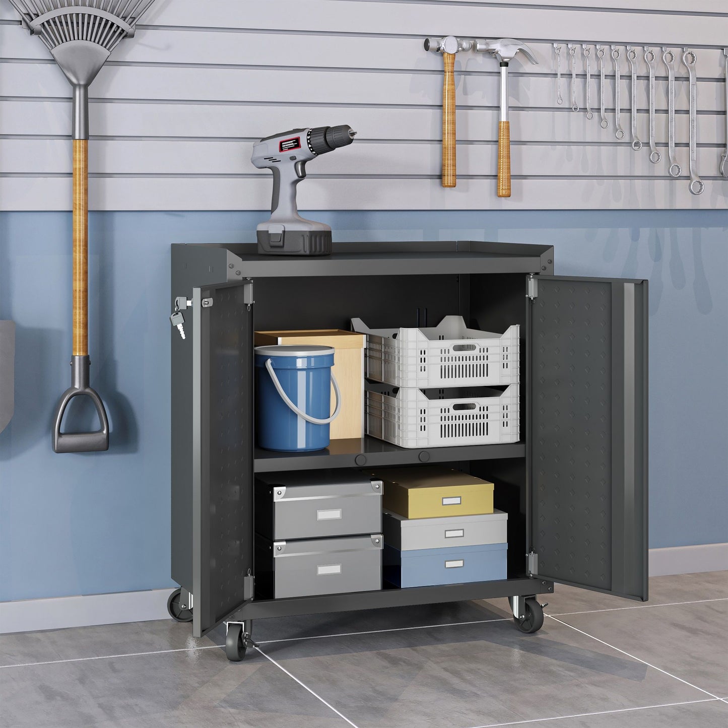 Manhattan Fortress - Rolling Garage Cabinet With 2 Doors