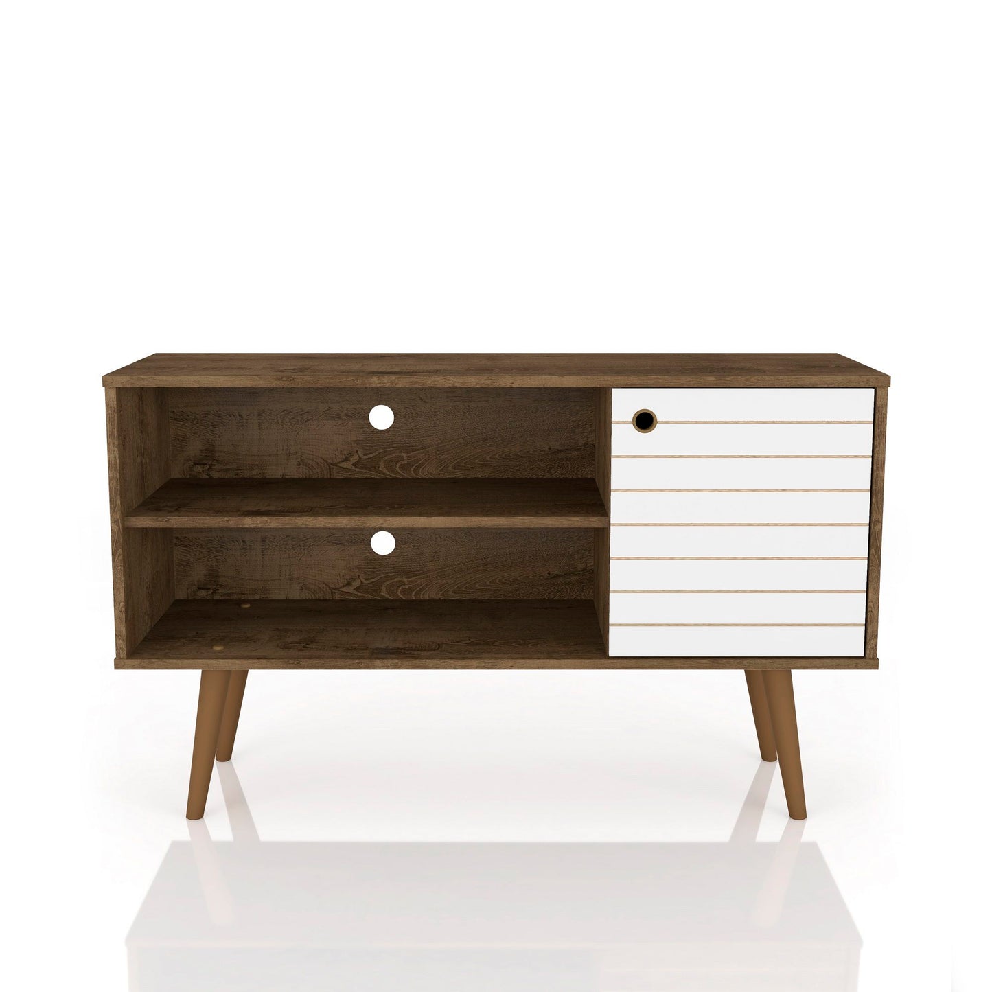 Manhattan Liberty - TV Stand With Rustic Brown Frame