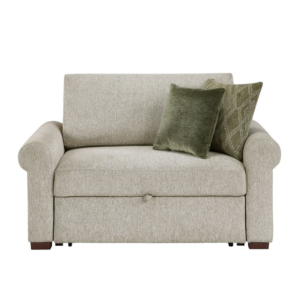 Isla Convertible Chair and Half with Pull-out Bed, Click Motion Back and Two Roll Arms