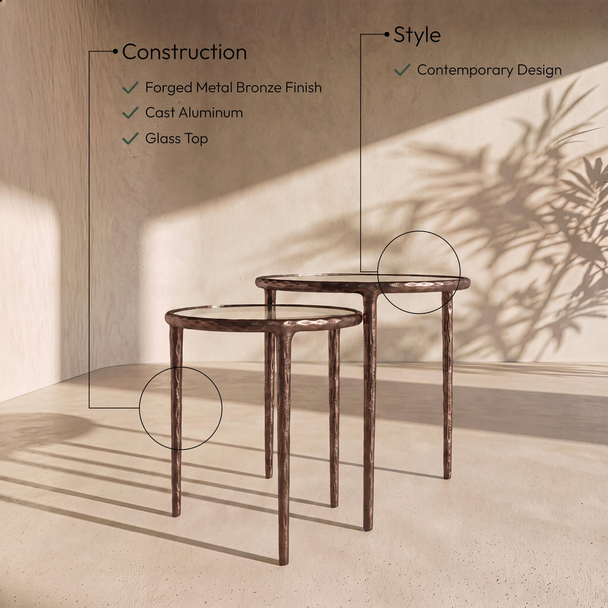 Evren - 2 Piece Nesting End / Side Table