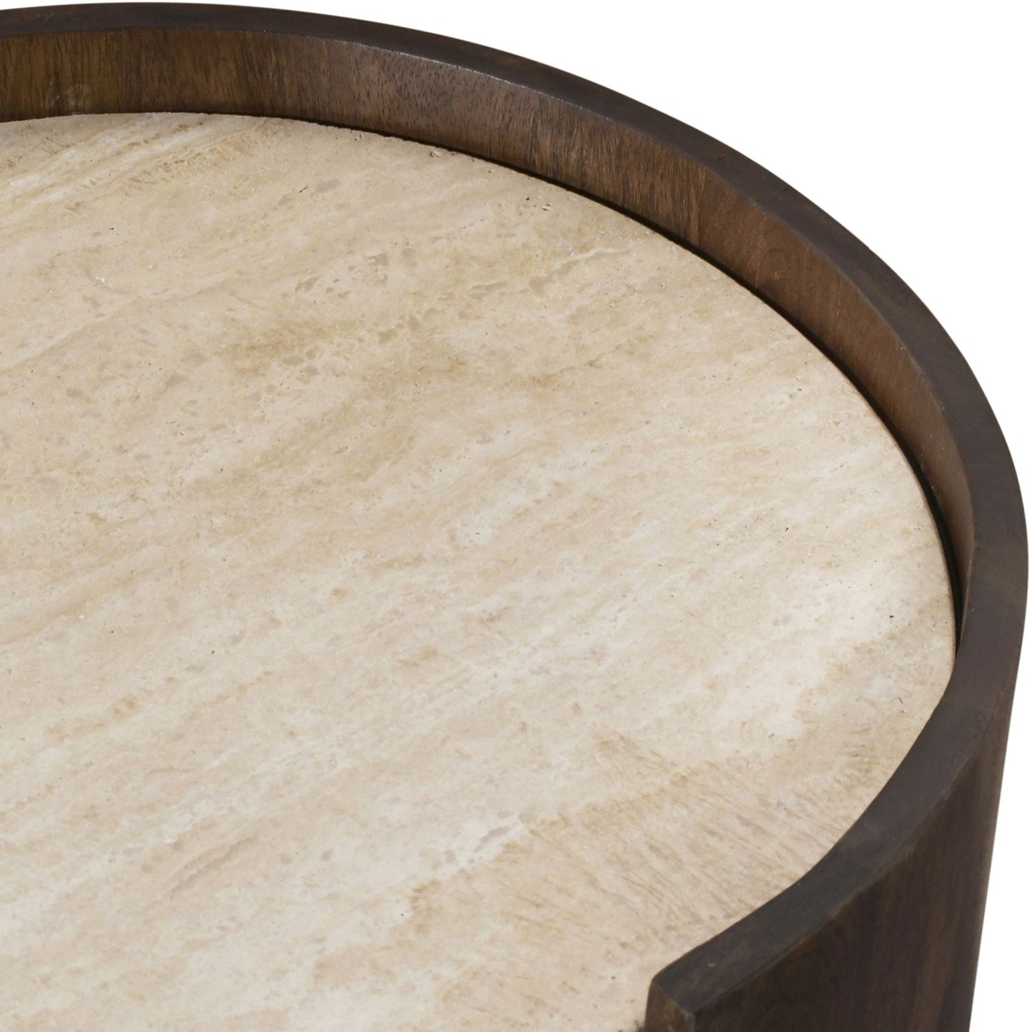 Solstice - Travertine And Mango Wood Table