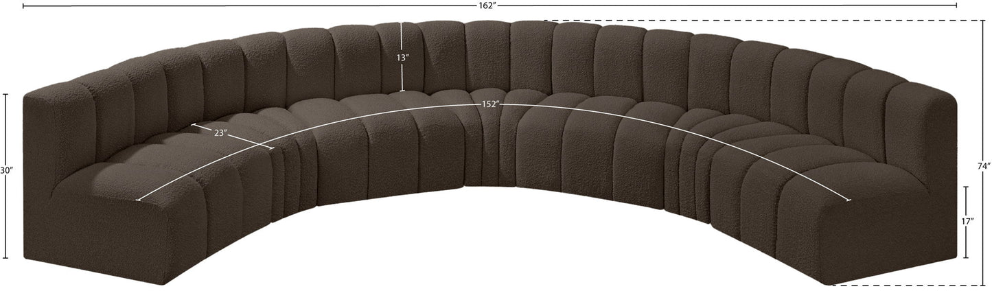 Arc - Boucle Fabric 7 Piece U-Shaped Modular Sofa