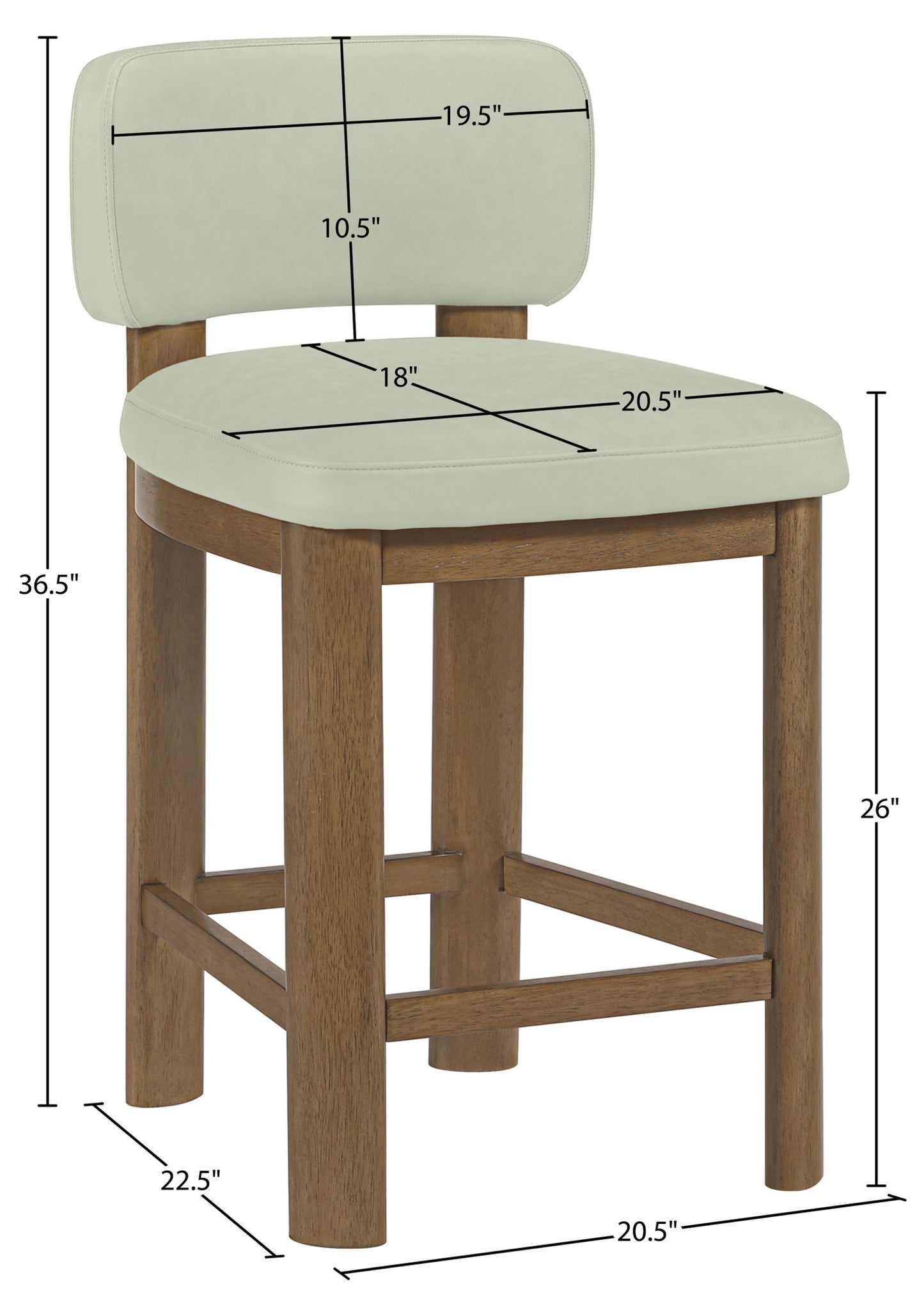 Paloma - Faux Leather Upholstered Counter Stool (Set of 2) - Brown Frame