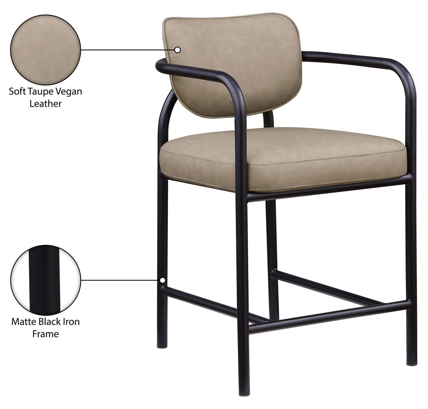 Serava - Vegan Leather Upholstered Bar Stool