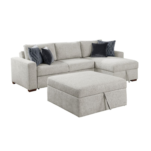 Isla 3-Piece Sectional with Convertible and Reversible Chaise, Hidden Storage, Click Motion Back and Ottoman
