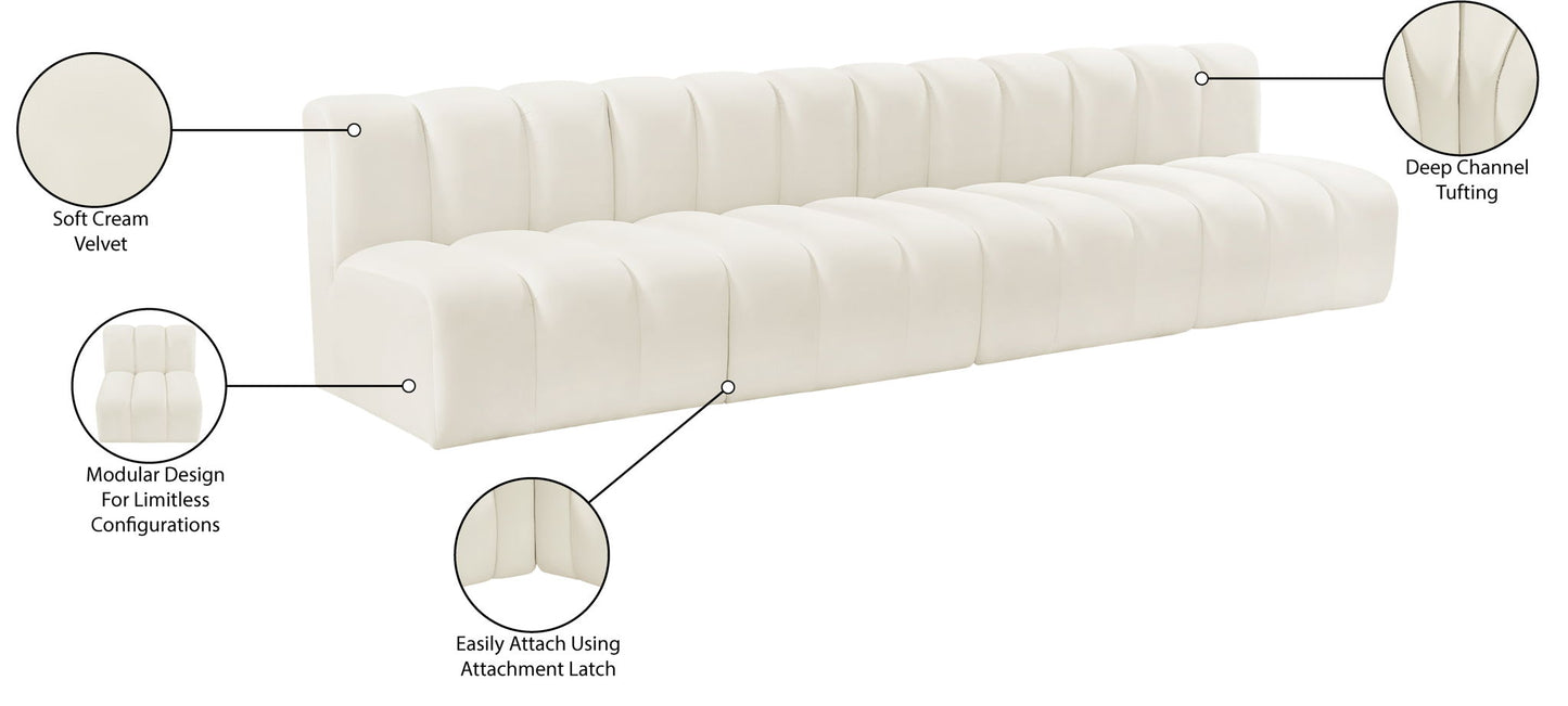 Arc - Velvet 4 Seats Modular Sofa