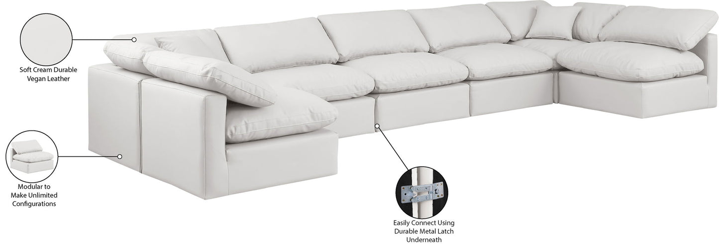 Indulge - Faux Leather 7 Piece Modular U-Shaped Sectional