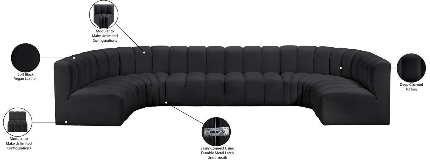Arc - Faux Leather Modular U-Shaped Sectional