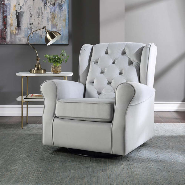 Zeger - Swivel Chair With Glider - Gray Fabric