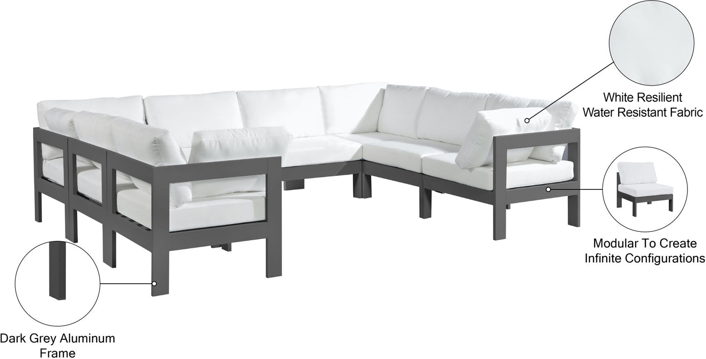Nizuc - Outdoor Patio 8 Piece Modular Sectional With Gray Frame