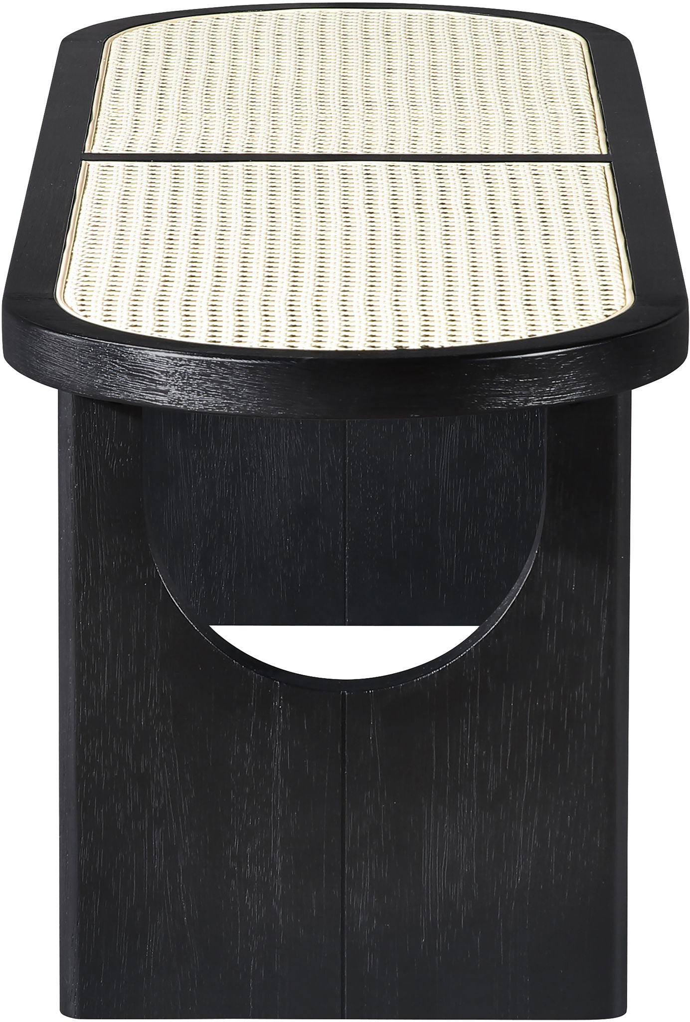 Canovia - Solid Wood And Faux Cane Bench