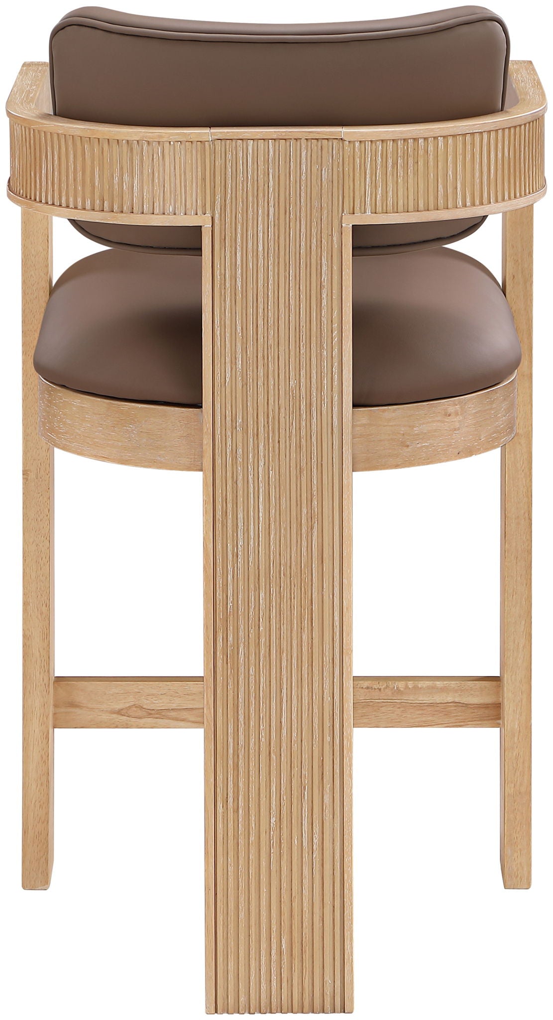 Sacha - Vegan Leather Upholstered Counter Stool With Natural Base