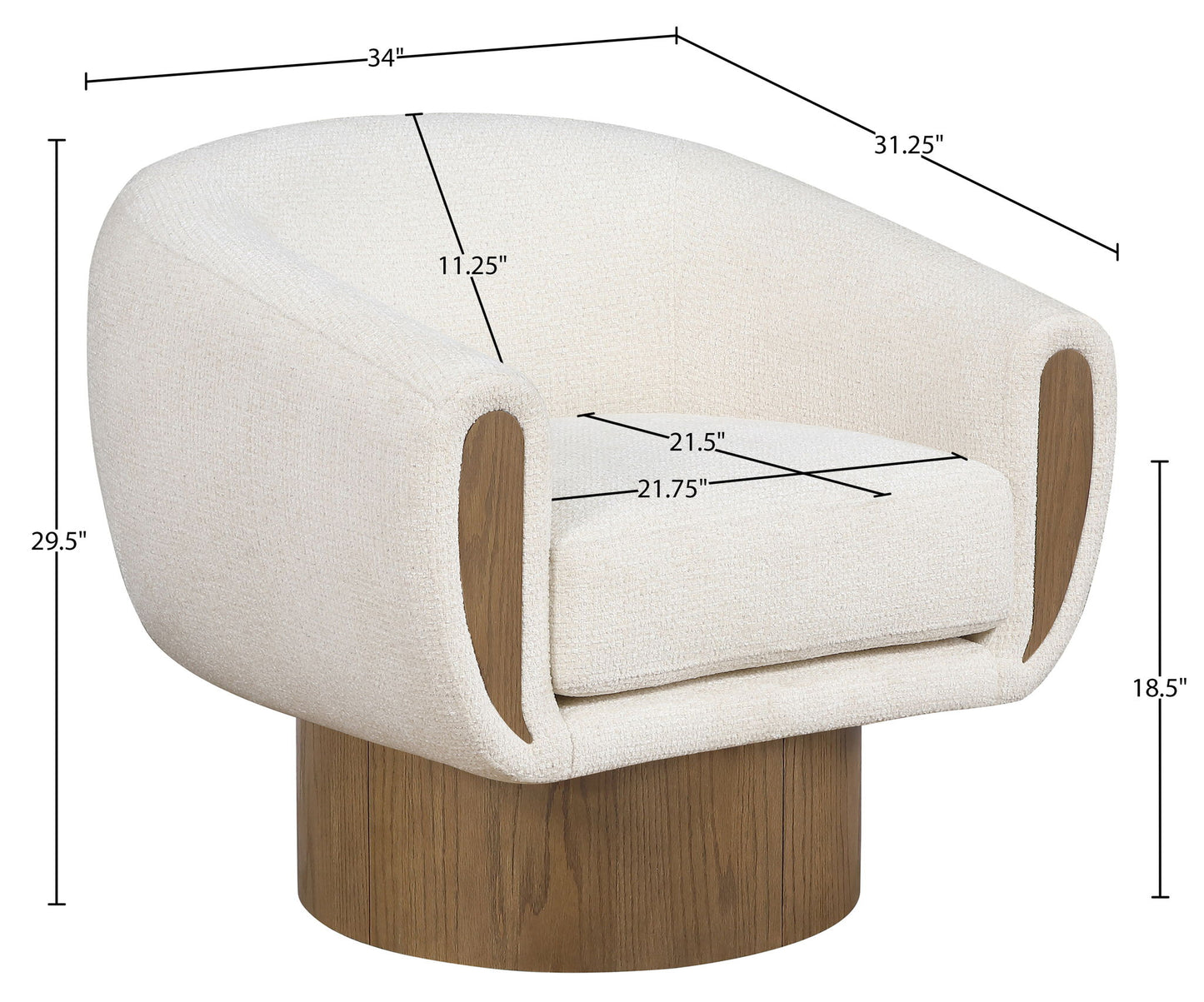 Avella - Interwoven Fabric Swivel Accent Chair