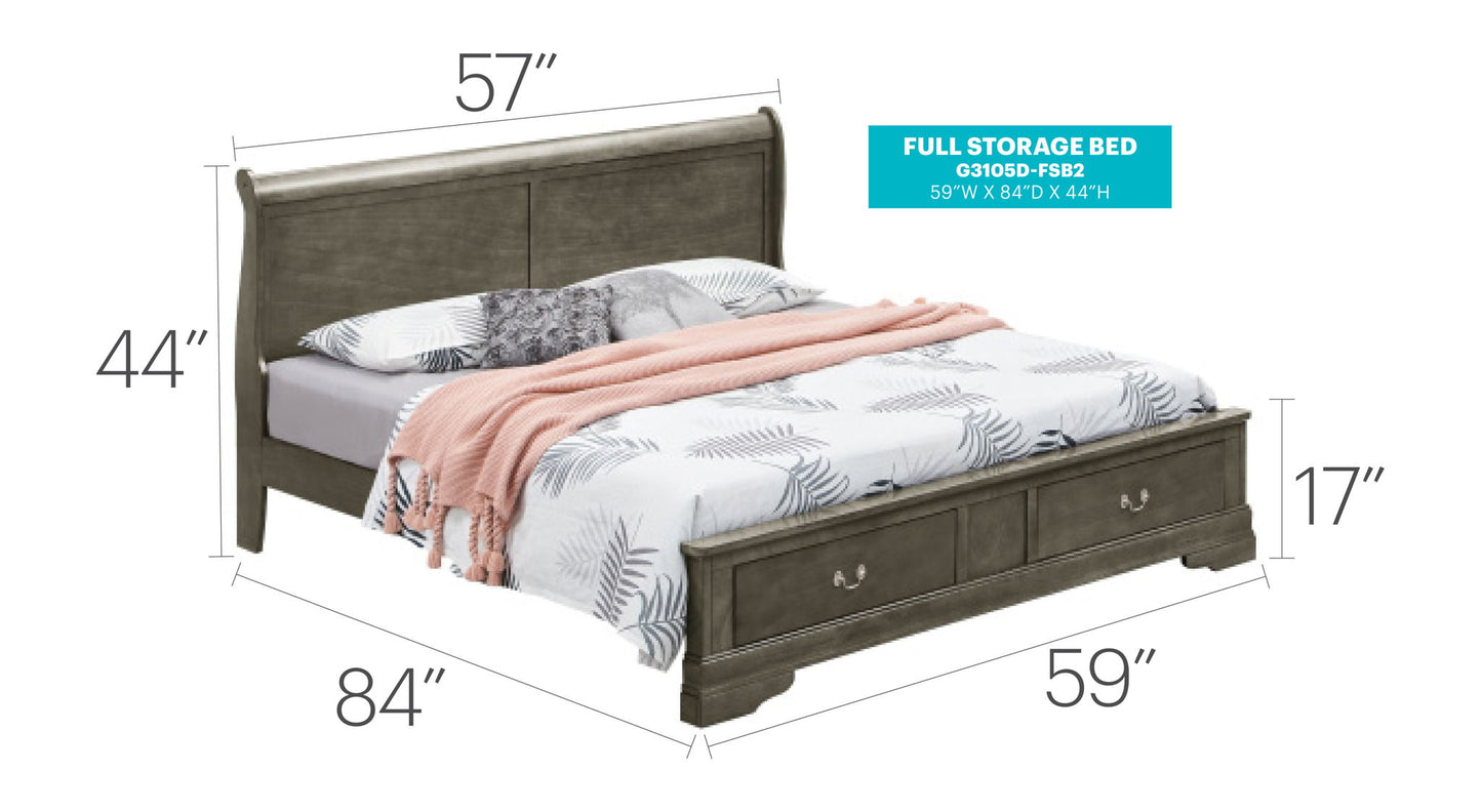 Glory Furniture - Louis Phillipe - Storage Bed