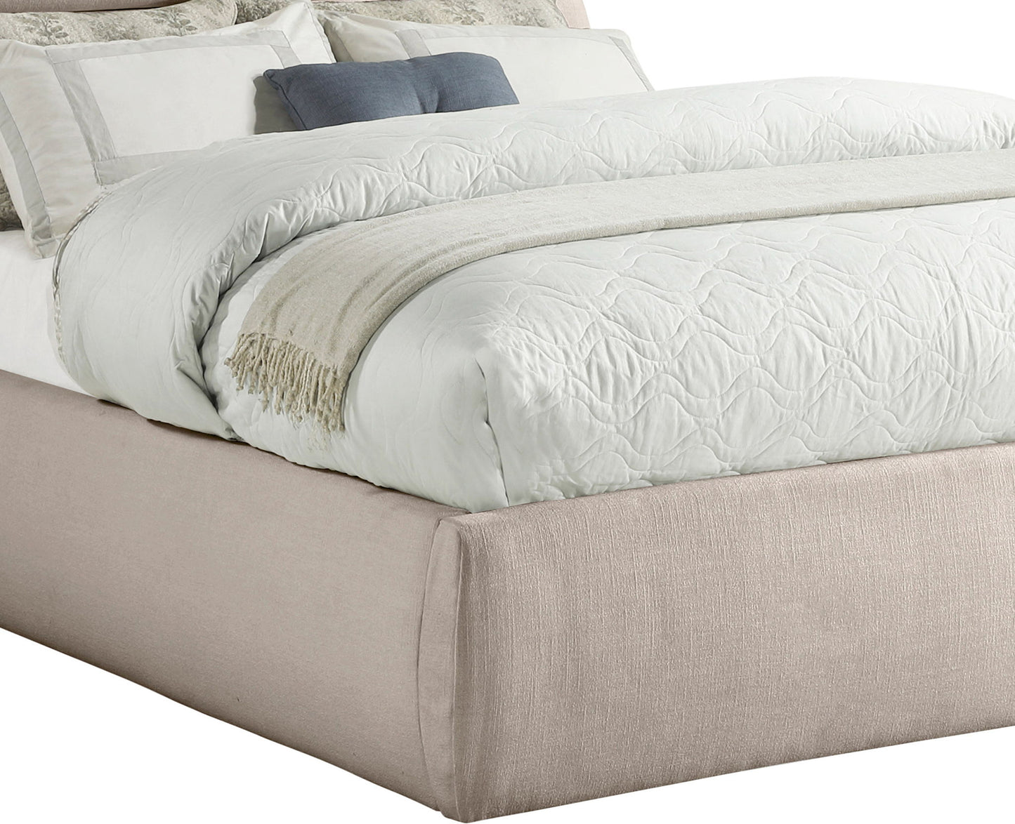 Adam - Linen Fabric Bed With 70.5" Headboard