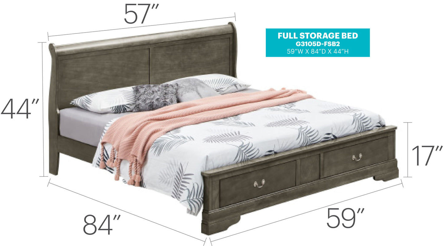 Glory Furniture - Louis Phillipe - Storage Bed