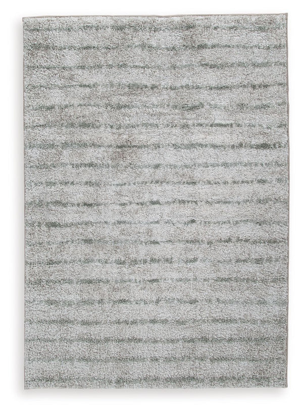 Laddway - 5' x 7' Rug - Cream / Green